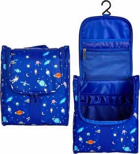 Cute Cartoon Hanging Kids Toiletry Bag Children Travel Cosmetic Makeup Organizer Wash Bag Shower bag Over Night Bag Camping Shaving Kit Bag for Boys & Girls (Astronaut)