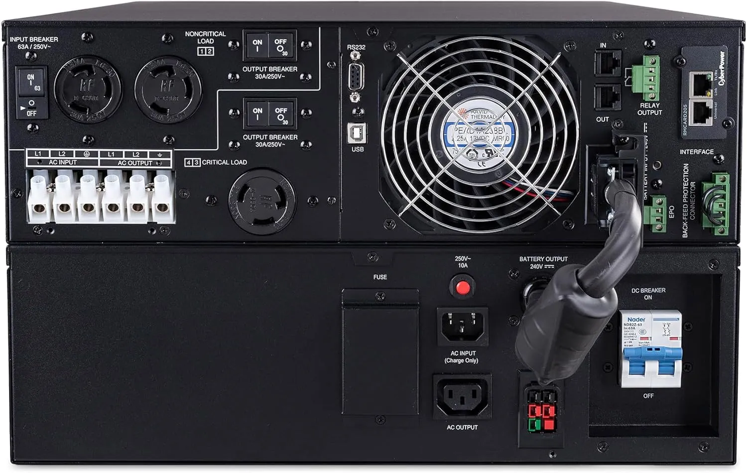 CyberPower OL10KRT Smart App Online UPS System, 10000VA/10000W, Double Conversion Topology, 4 Outlets, 6U Rack/Tower, EBM Option, RMCARD205 Pre-Installed