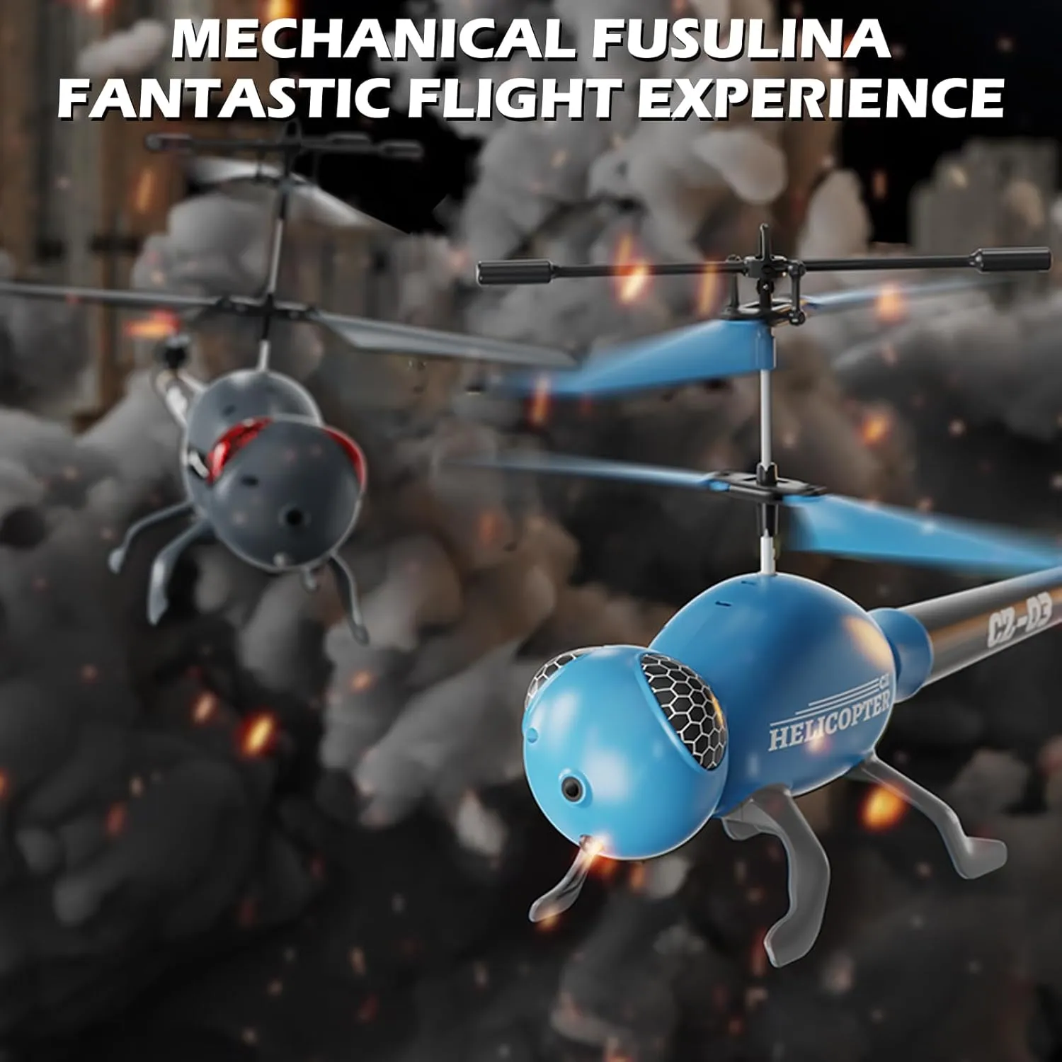 CZ03 Remote Control Helicopter, 3.5 Channel Mini Dragonfly Helicopter with Gyro, Obstacle Avoidance, LED Light, Easy to Fly Helicopter Toy Gifts for Kids and Beginners