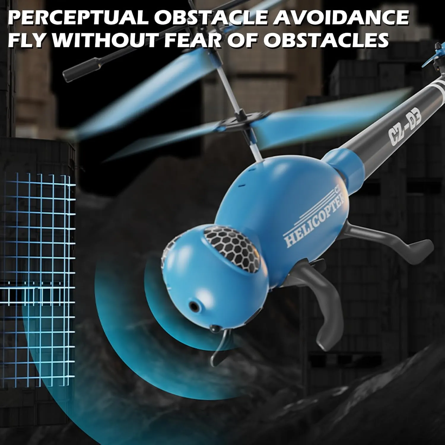 CZ03 Remote Control Helicopter, 3.5 Channel Mini Dragonfly Helicopter with Gyro, Obstacle Avoidance, LED Light, Easy to Fly Helicopter Toy Gifts for Kids and Beginners