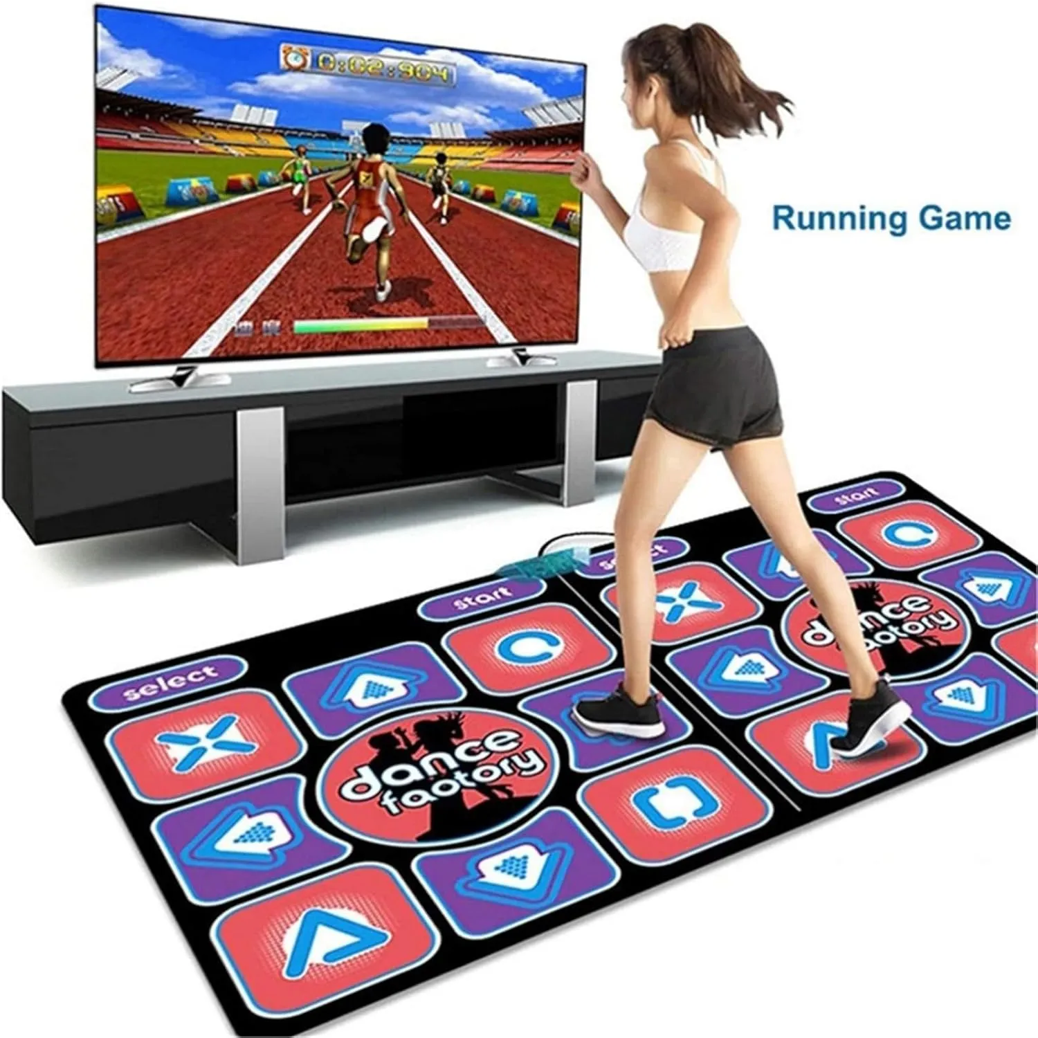 Dance Mat for TV Music Dance Pad for Adult Kids Electronic Double Dance Pad with Handle Exercise Dancing Mat for Family Games,Gifts Ideas for Girls and Boys