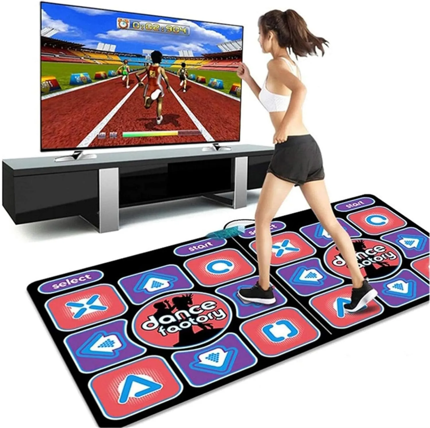 Dance Mat for TV Music Dance Pad for Adult Kids Electronic Double Dance Pad with Handle Exercise Dancing Mat for Family Games,Gifts Ideas for Girls and Boys