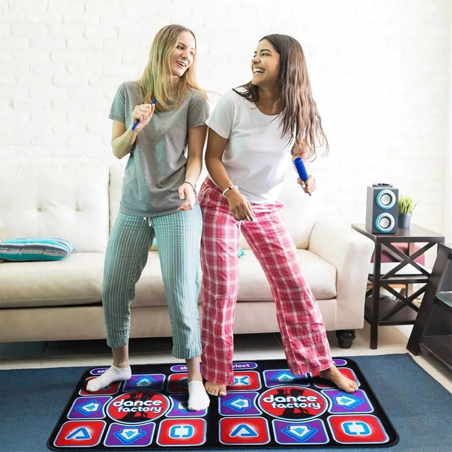 Dance Mat for TV Music Dance Pad for Adult Kids Electronic Double Dance Pad with Handle Exercise Dancing Mat for Family Games,Gifts Ideas for Girls and Boys