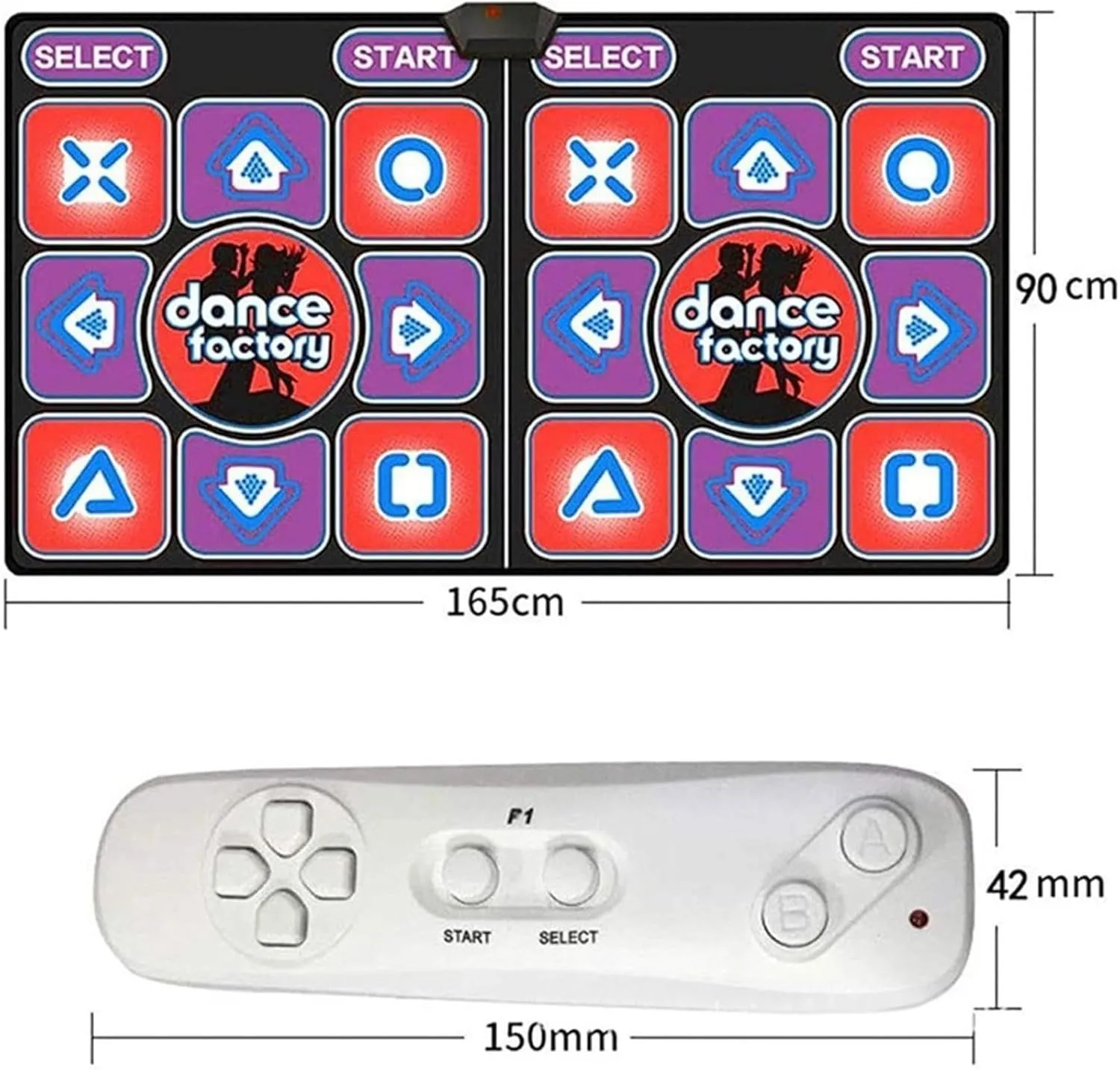 Dance Mat for TV Music Dance Pad for Adult Kids Electronic Double Dance Pad with Handle Exercise Dancing Mat for Family Games,Gifts Ideas for Girls and Boys