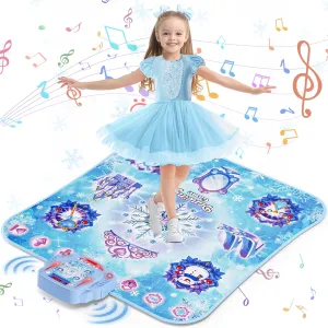 Dance Mat Toys Girl Gift: 8-Button Frozen Dance Pad Wireless Bluetooth Electronic Dance Game for Kids with 4 Game Modes LED Light Built-in Music Birthday Gifts for 3 4 5 6 7 8 9 10  Years Old Girls