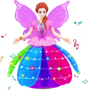 Dancing Robot for Kids Toddles with Music and LED Projection Girls Rotate Walk Electric Dolls- RC Automatically Avoid Obstacles Baby Toys