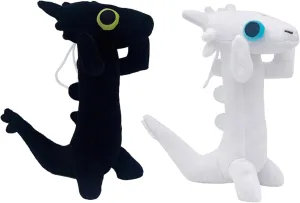 Dancing Toothless Plush, 10 inch Black and White Toothless Plush, Adorable Anime Stuffed Animals Toys Pillow for Kids and Fans Easter Birthday Gift