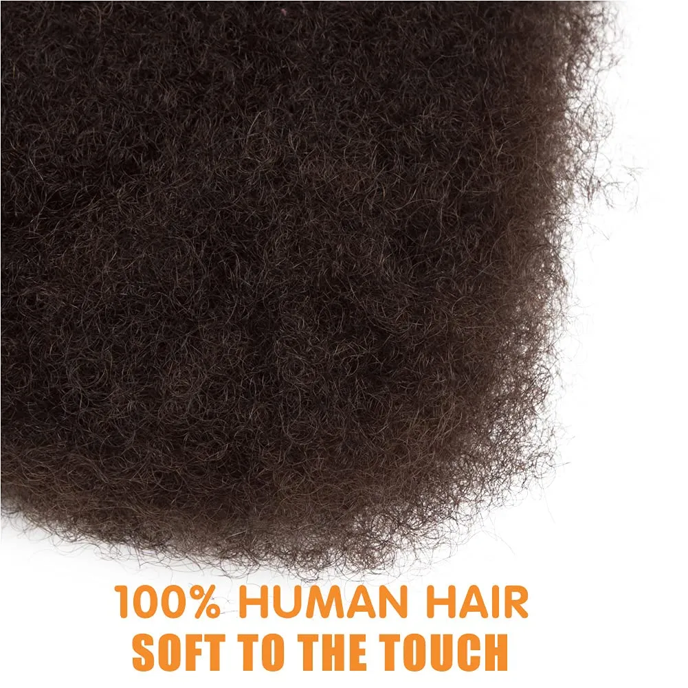 DÉBUT Afro Kinky Bulk 100% Human Hair 3 Packs 150g Tight Afro Kinky Curly Bulk Bundle Hair for Making Locs, Kinky Twists, Dreadlocks Braiding Hair Extensions Dark Brown Color 10" 10" 10"