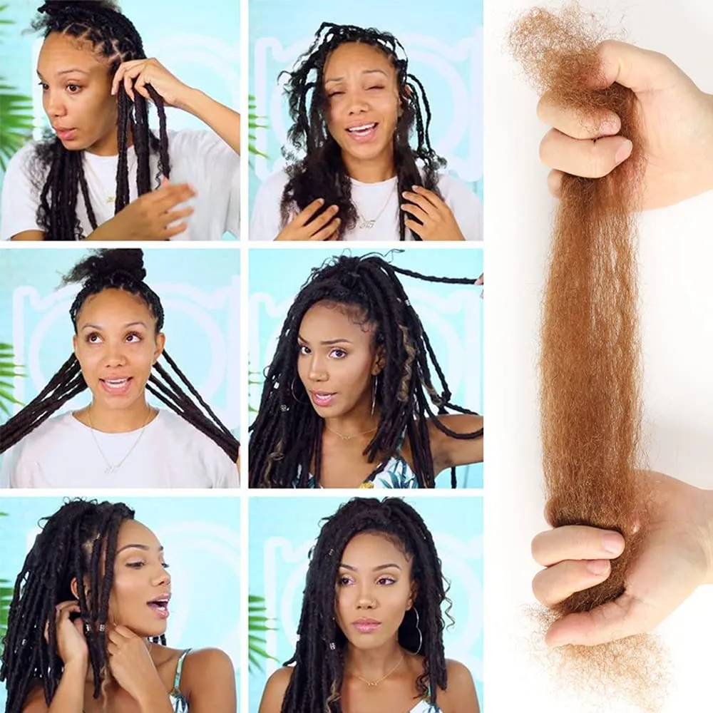 DÉBUT Afro Kinky Bulk 100% Human Hair 3 Packs 150g Tight Afro Kinky Curly Bulk Bundle Hair for Making Locs, Kinky Twists, Dreadlocks Braiding Hair Extensions Dark Brown Color 10" 10" 10"