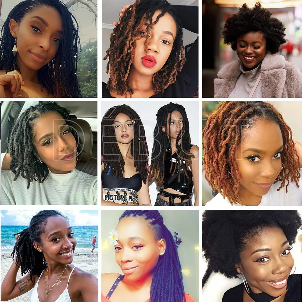 DÉBUT Afro Kinky Bulk 100% Human Hair 3 Packs 150g Tight Afro Kinky Curly Bulk Bundles Hair for Making/Repair Locs, Kinky Twists, Dreadlocks Braiding Hair Extensions (Natural Color, 10" 10" 10")