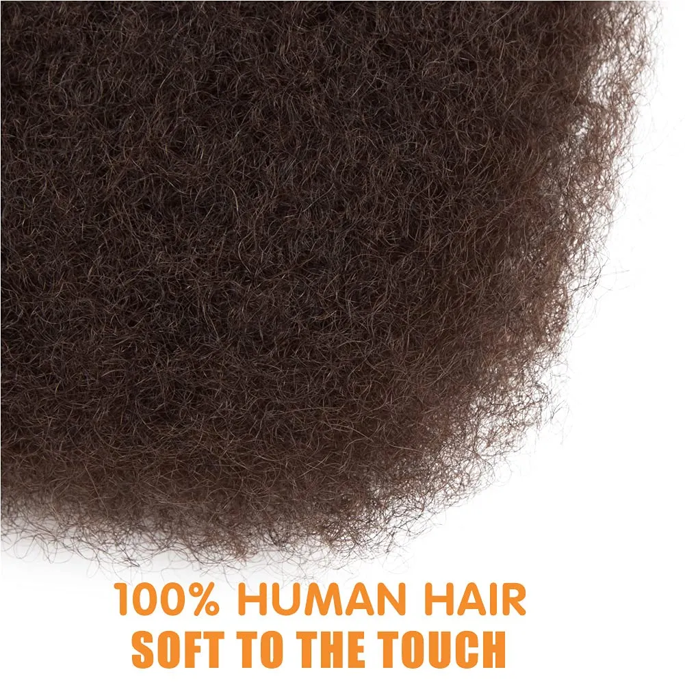 DÉBUT Afro Kinky Bulk 100% Human Hair Brown 3 Packs 150g Tight Afro Kinky Curly Bulk Bundles Hair for Making/Repair Locs, Kinky Twists, Dreadlocks Braiding Hair Extensions (Medium Brown, 10 Inches)