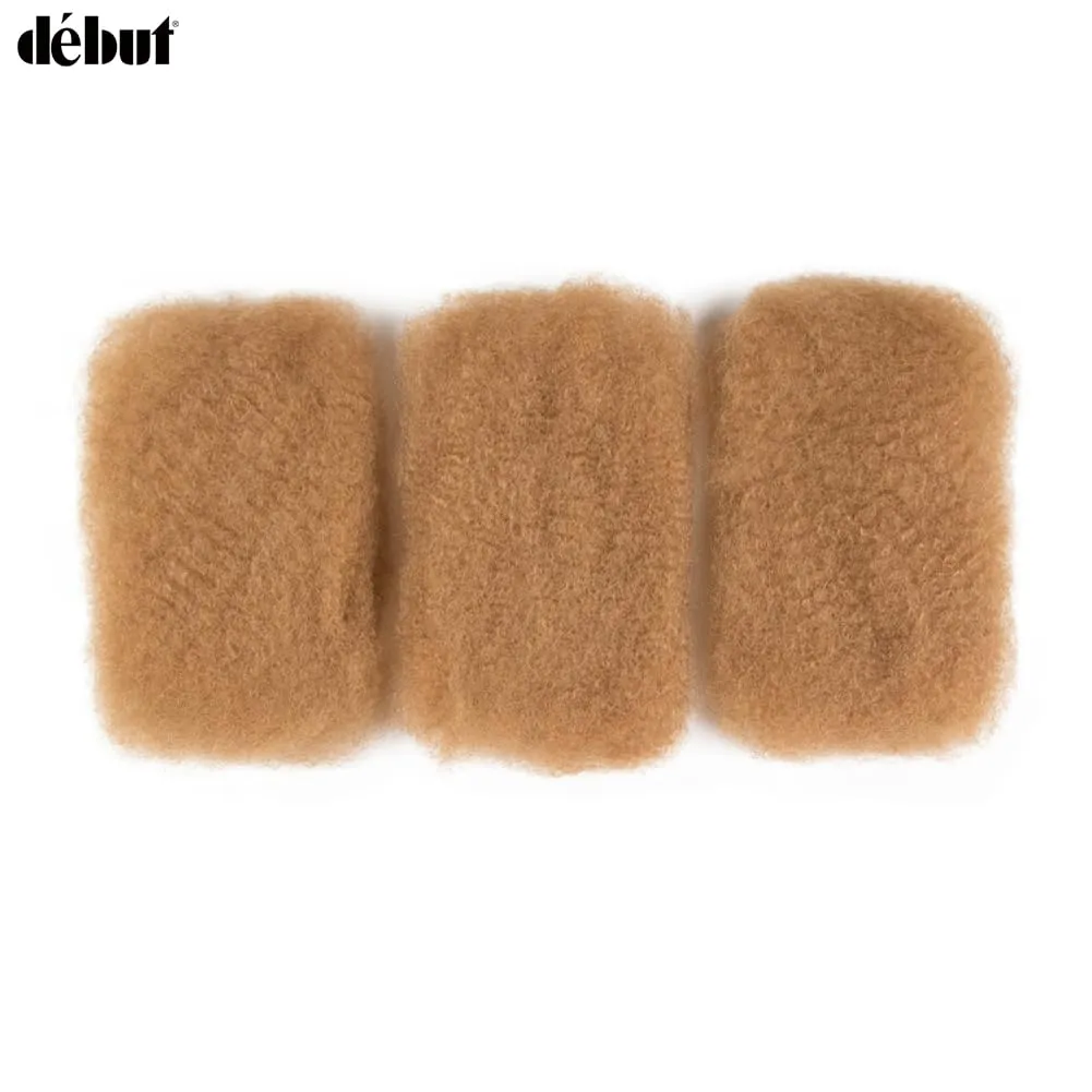 DÉBUT Afro Kinky Bulk Human Hair 3 Packs for Dreadlocks, Twist Braiding, Repair Locs Full Head (150g, 10"10"10", Honey Blonde)