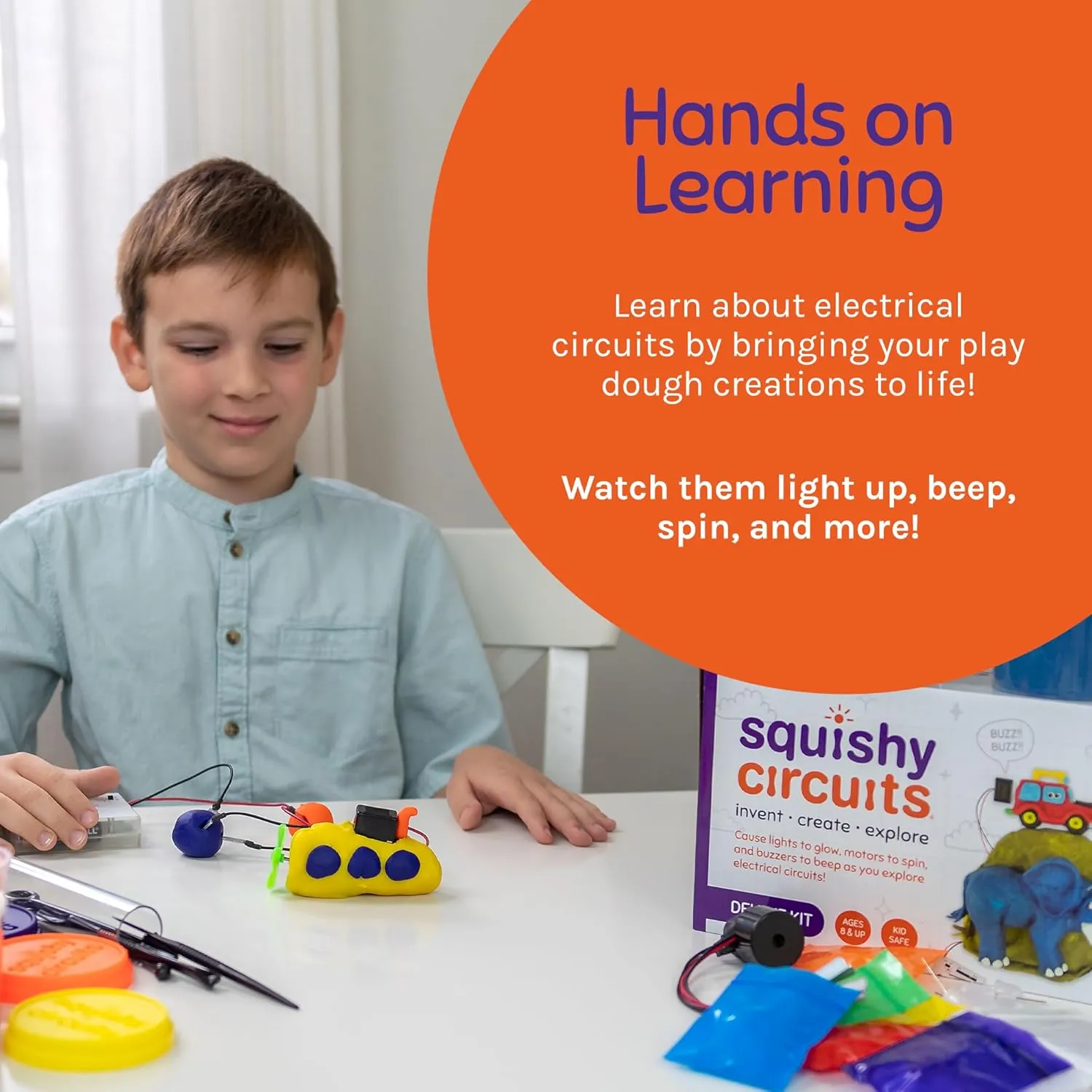 Deluxe Kit - Explore Electrical Circuits with Play Dough - STEM Science Kits for Kids Age 8-12 - Fun and Educational at Home, Classroom, Camp, and More!