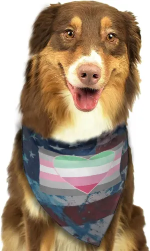 Demigirl Abro-Pride Flag LGBTQ Soft Dog Bandana Scarf Triangle Kerchief Pet Accessories for Dogs & Cats48