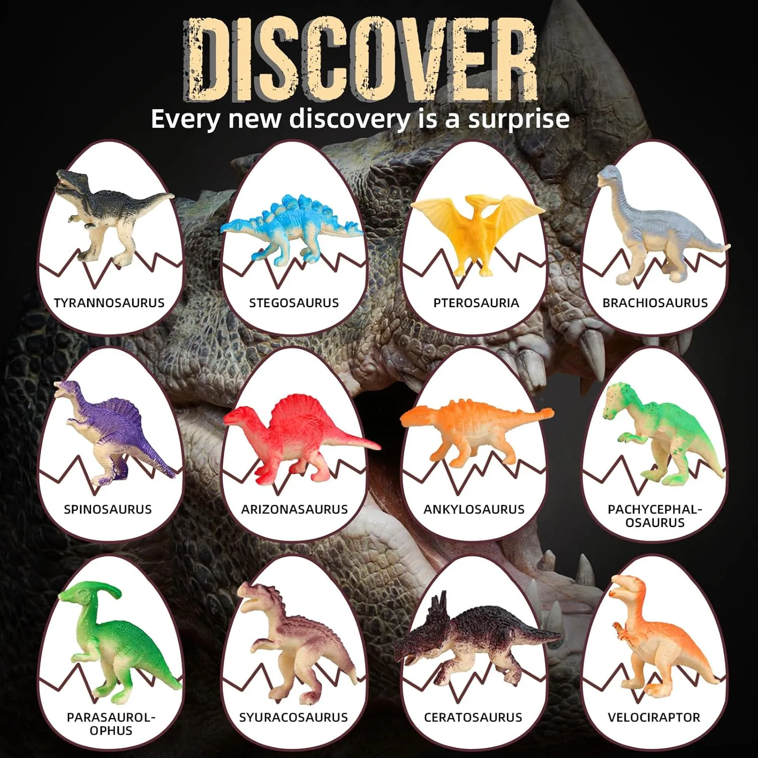 Dinosaur Eggs Dig Kit - Dinosaur Toys for Kids 5-7, Dinosaur Eggs Excavation Kit with 12 Dinosaurs Inside, Fossil Dino Toy, Dinosaur Gifts for Boys Girls 6 and Up Year Old Birthday Easter Gifts