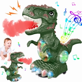 Dinosaur Toys for 1-3 Year Old Boy,Roar Music and Lights Toddler Toy for Boys Girls Age 1-3,Moving Dino Baby Toy with Mist Spray,Electric Dinosaur Toy for Kids 3-5 Easter Christmas Birthday Gifts
