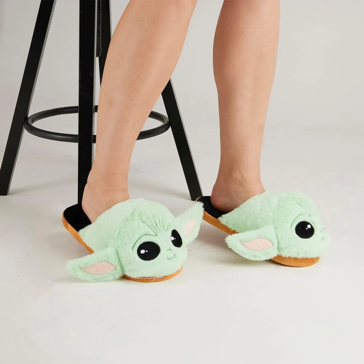 Disney Women's Slippers, Fluffy 3D Non Slip - Baby Yoda Gifts