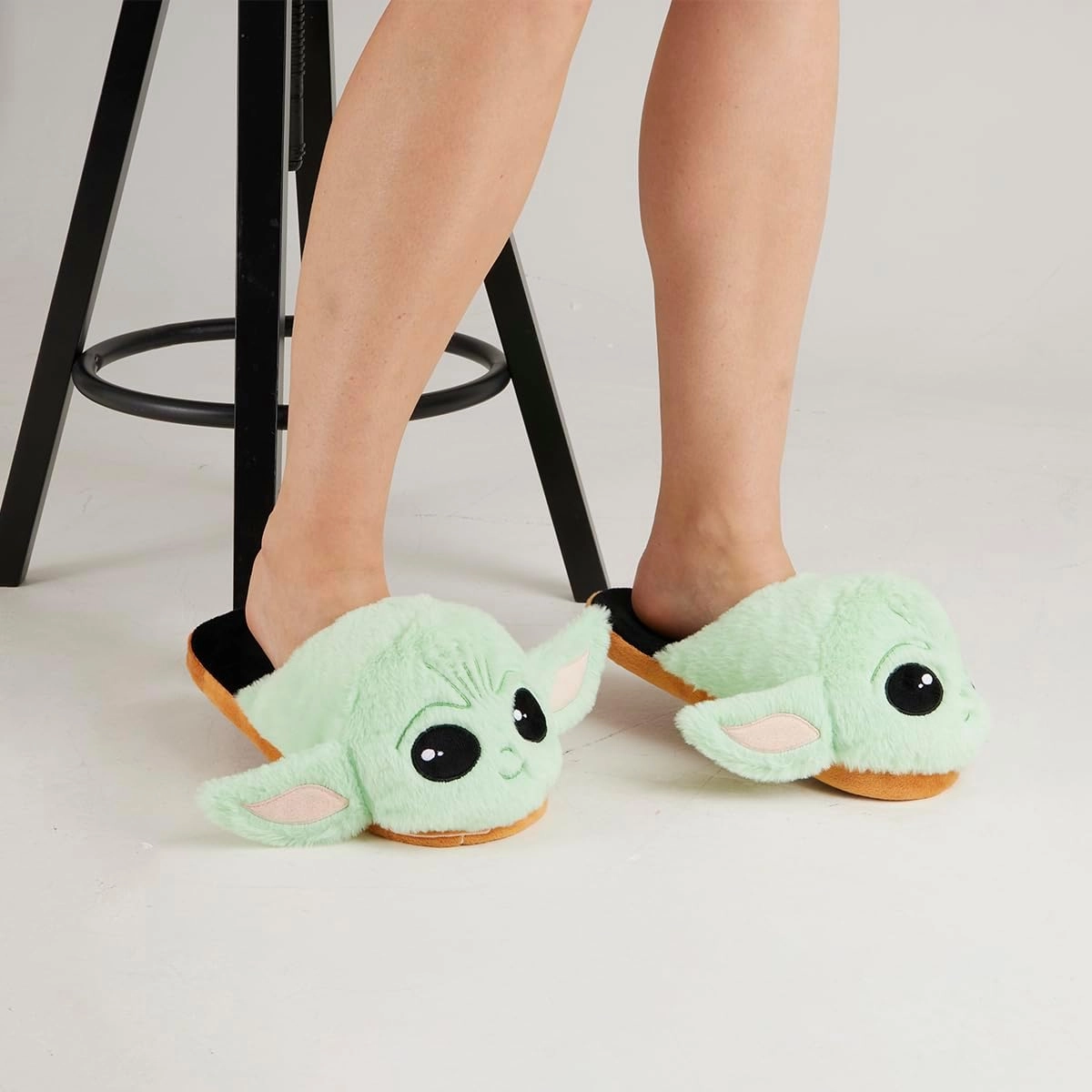 Disney Women's Slippers, Fluffy 3D Non Slip - Baby Yoda Gifts
