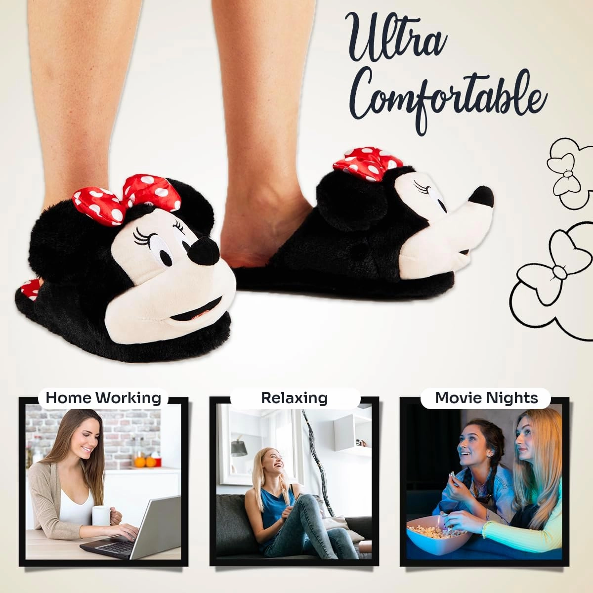 Disney Women's Slippers, Fluffy 3D Non Slip - Baby Yoda Gifts