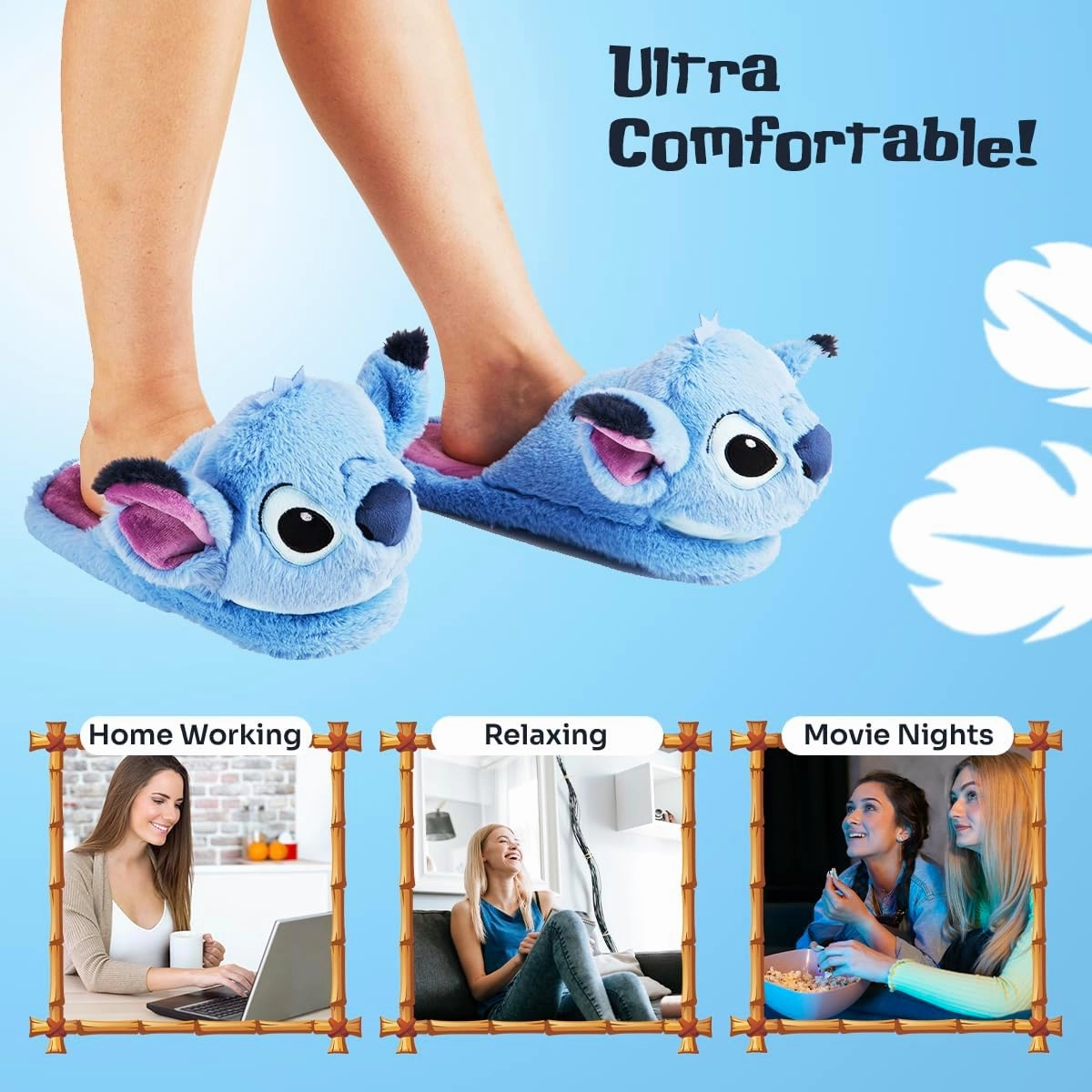 Disney Women's Slippers, Fluffy 3D Non Slip - Baby Yoda Gifts