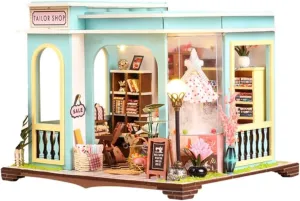 DIY Dollhouse Kit Miniature Dollhouse Kit Build Your Own Shop with Furniture, Lights, Accessories, Gift for All 1:24 Scale,Adult DIY Kit