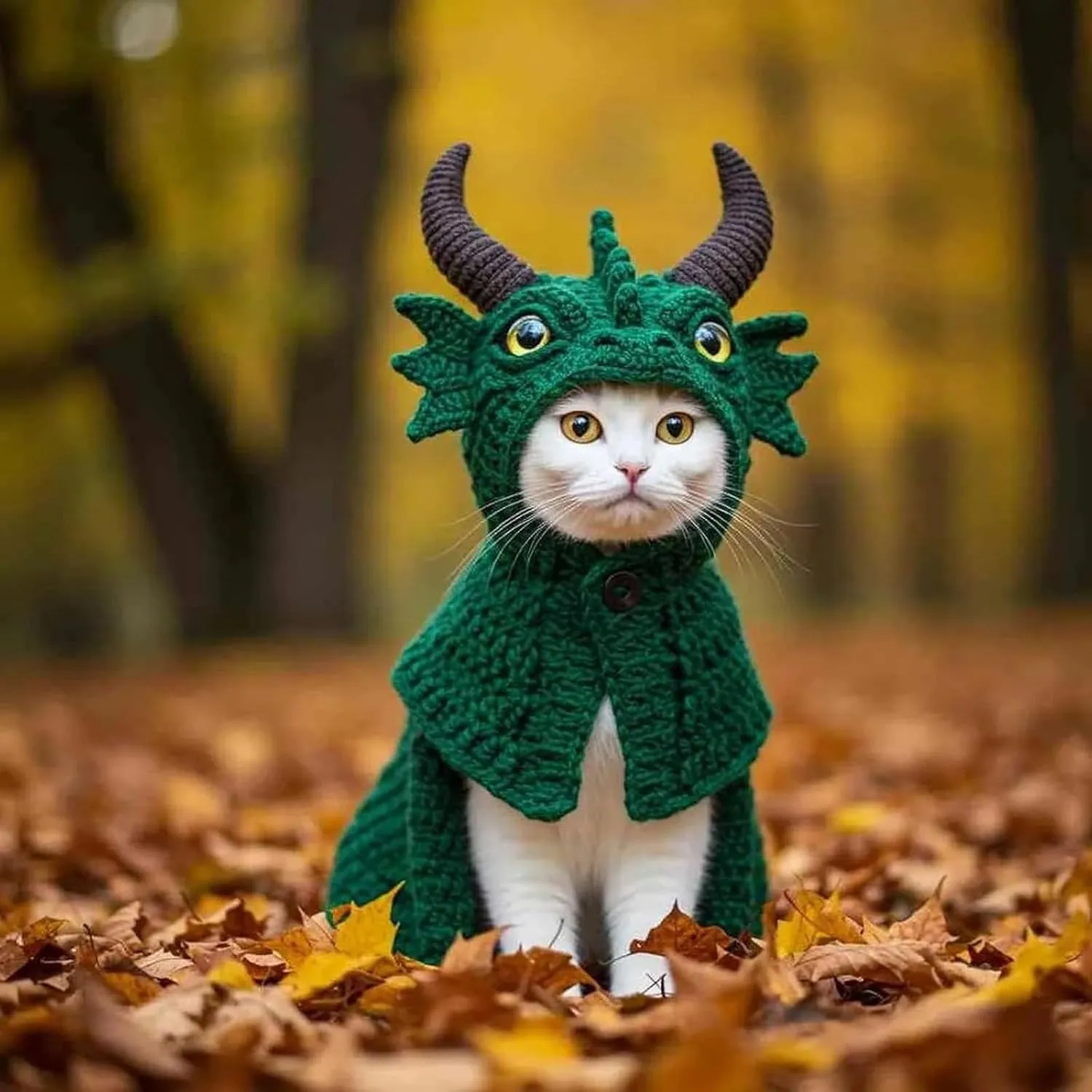 DIY Dragon Cat Hoodie Set,Stretchy Cotton Knitting Cats Shirts for Puppy Kitten Small Medium Dogs Cats, Soft Cat Apparel, Cute Dragon Cosplay Clothes for Pets (CC)
