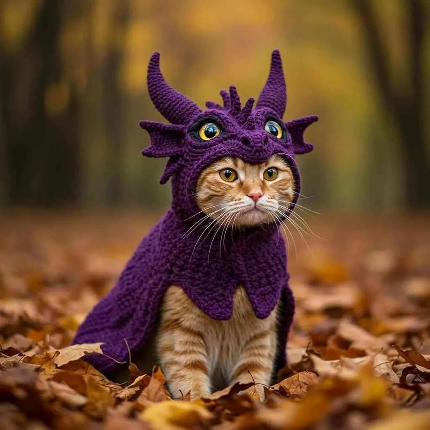 DIY Dragon Cat Hoodie Set,Stretchy Cotton Knitting Cats Shirts for Puppy Kitten Small Medium Dogs Cats, Soft Cat Apparel, Cute Dragon Cosplay Clothes for Pets (CC)