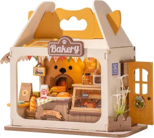 DIY Mini House Building Teddy Miniature Kit Breadbox, Miniature Lifestyle Bookshelf Decoration, Cute Craft Kits for Women or Girls 14 , Kawaii Gifts Hobbies for Crafters (Teddy's Breadbox)
