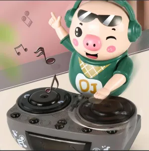 DJ Electric Music Dancing Pig Toy with Colorful Light Swing Back and Forth