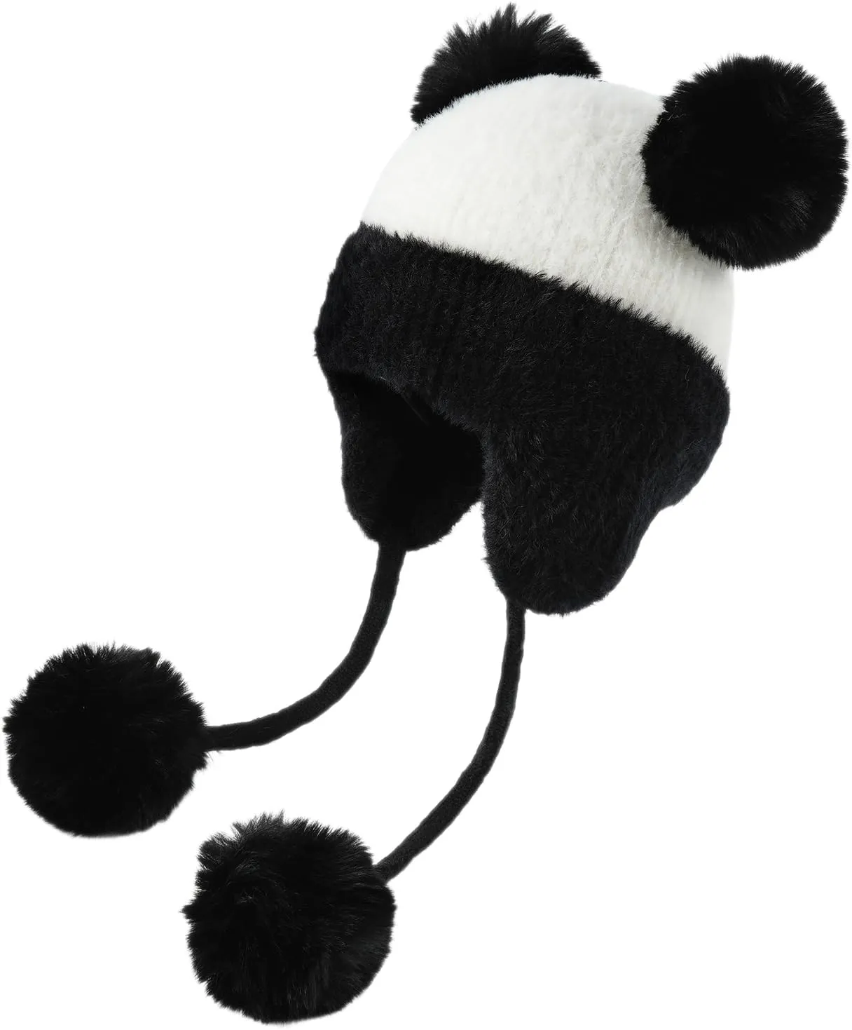 DOCILA Winter Beanie Hat for Women Warm Fleece Lined Pom Knit Earflap Hats Cute Outdoor Snow Ski Skull Cap