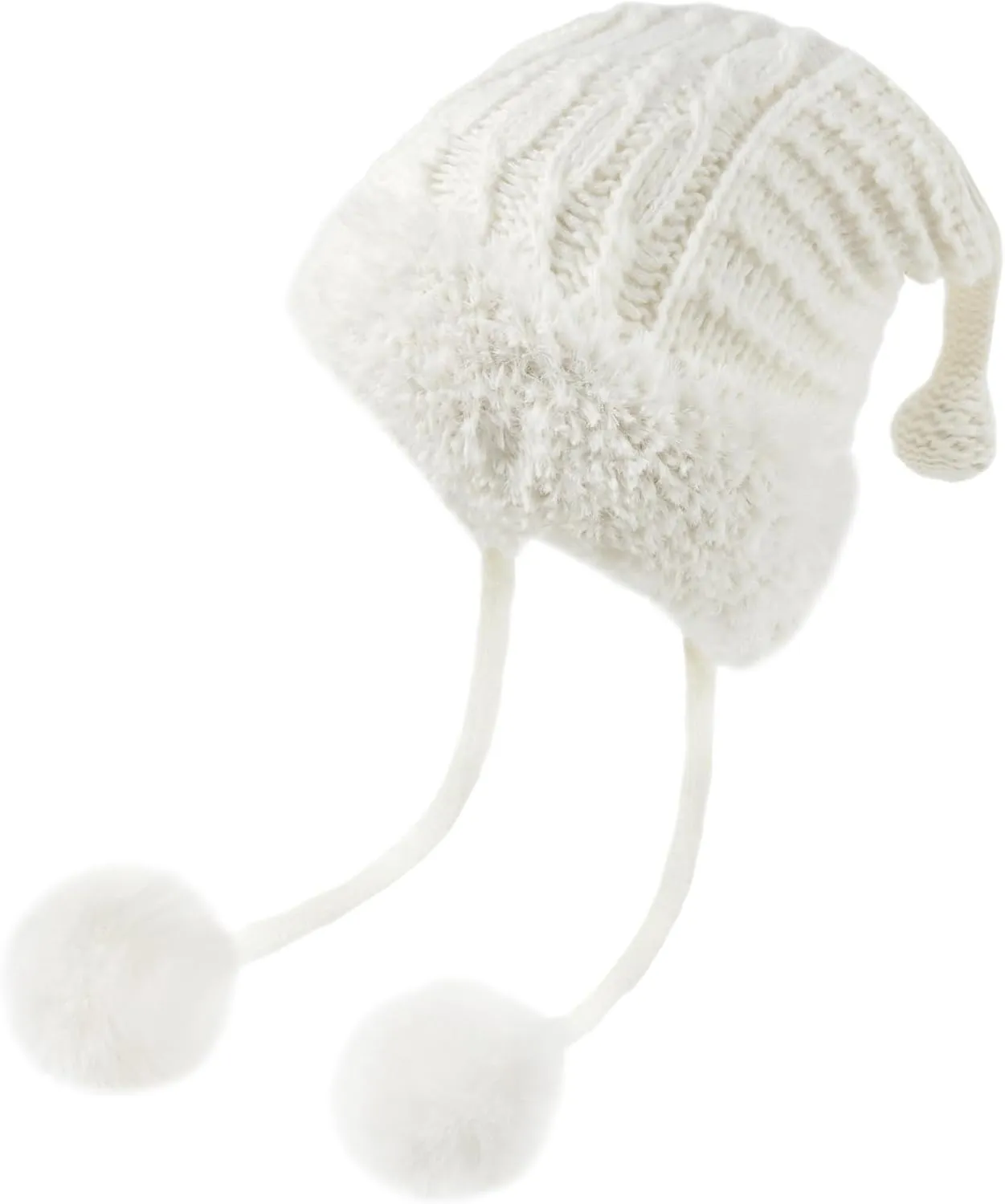 DOCILA Winter Beanie Hat for Women Warm Fleece Lined Pom Knit Earflap Hats Cute Outdoor Snow Ski Skull Cap