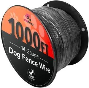 Dog Fence Wire for Electric Dog Fence System, 1000 ft, 14 Gauge Pro Grade Wire, Covers 1 Acre,Easy to Install, Compatible with reputable Underground Fence Brands, Thick and Durable