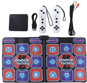 Double Player Dance Mat, PC USB Dancing Mat Compatible for PC AV Video Game, Family Home Entertainment Musical Electronic Dance Mat Pad Blanket Gifts Toys for Kids, Adults, Plug