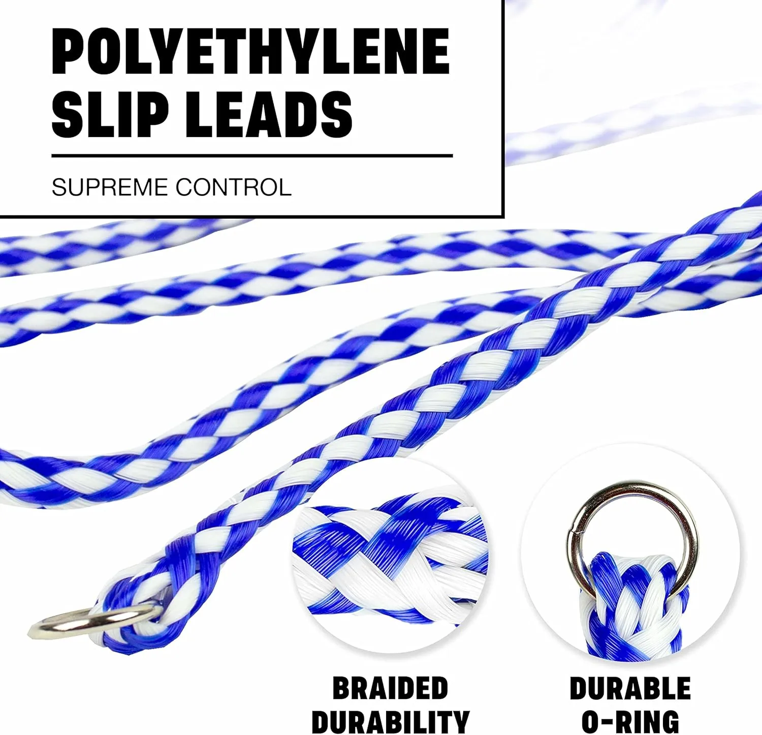 Downtown Pet Supply BRD-SLP-LDS-48PK Durable Braided Poly Dog Slip Leads, 5 Feet