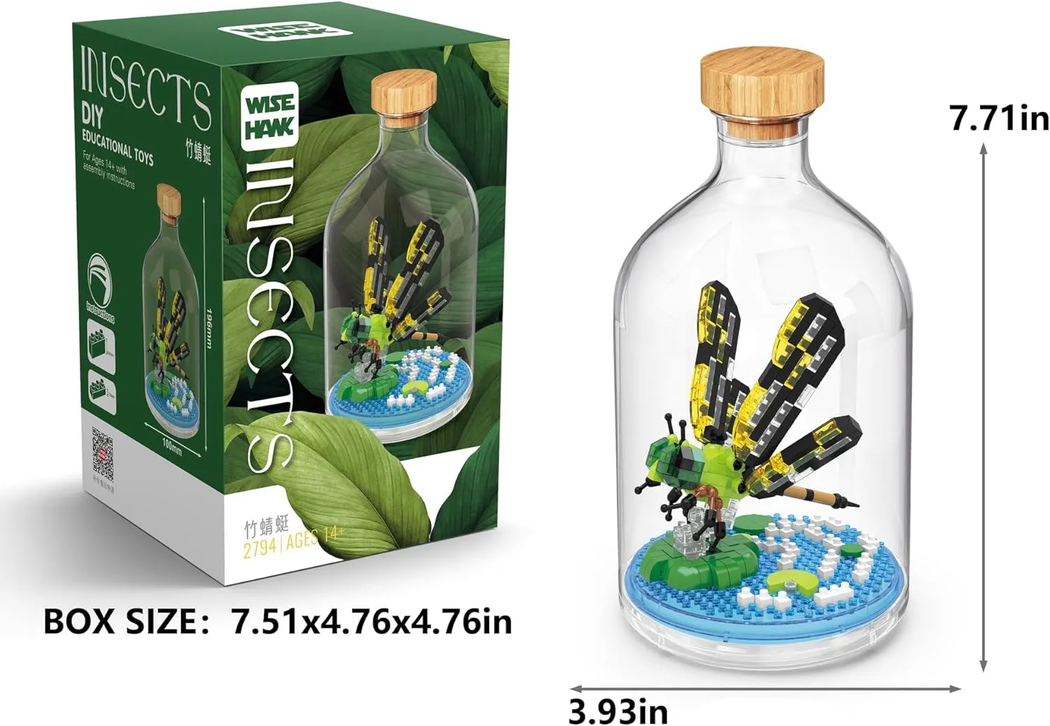 Dragonfly Miniature Insect Friends Building Set Creative Party Favors and Gifts for Nature Lovers - Office and Home Decor Mini Bugs Building Blocks Gift for Boys and Girls