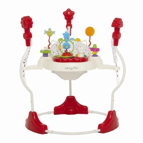 Dream On Me Zany 2-in-1 Baby Activity Center and Bouncer in White and Black Print, Sturdy and Strong Frame, 3 Height Positions, 360° Rotating Seat, 12 Songs with Flash Lights