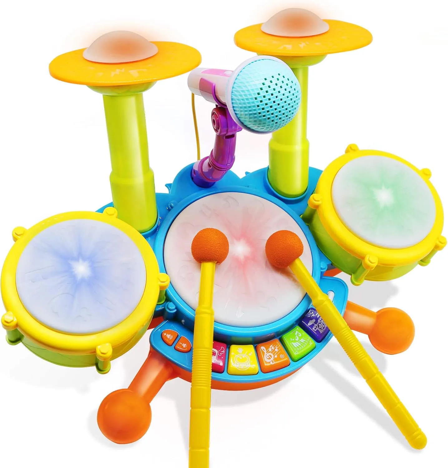 Drum Set for Toddlers, Toddler Drum Kit, Kids Drum Kit Instrument, Toy Girl Boy Birthday Gift, Baby Boy Girl Electric Drum Kit