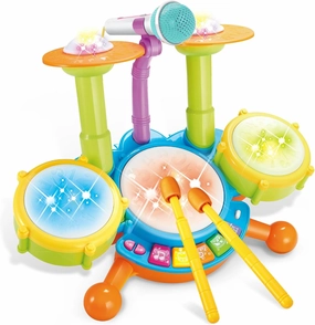 Drum Set for Toddlers 1-3, Baby Drum Set with Microphone, Kids Drum Sets for 2-5, Toddler Drum Set Toys for 1 2 3 Year Old Boy Birthday Christmas for Babies Boy Girl 6 12 18 Month