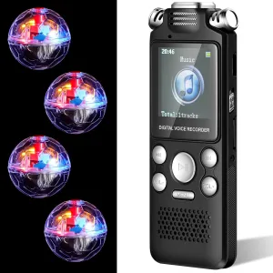 Dunzy 5 Pcs 16GB Ghost Hunting Kit Includes Digital Voice Recorders with 4 LED Cat Balls Motion Activated Cat Ball Voice Activated Recorder with Playback for Pet Dog Animals