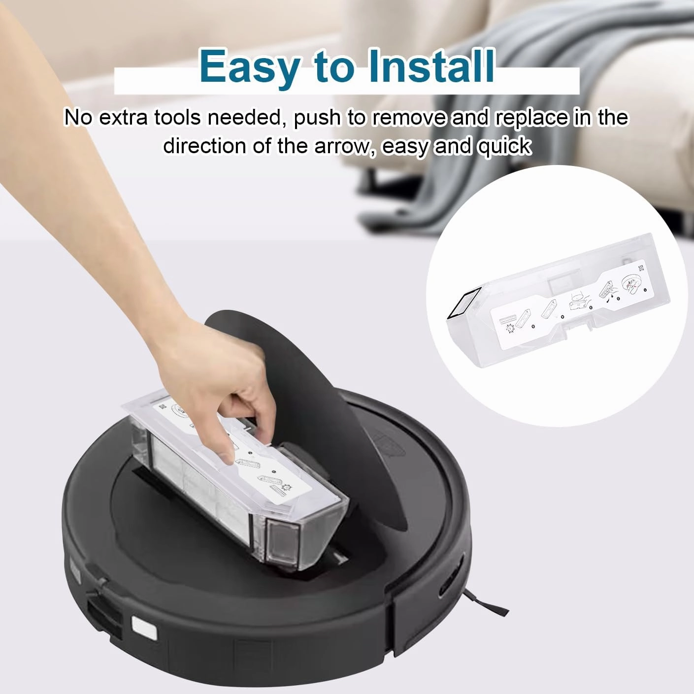Dust Bin Box Compatible with Roborock Q Revo Robot Vacuum Cleaner/Roborock P10 Vacuum Cleaner - Waste Collection Dustbin Box Replacement Accessories Spare Parts