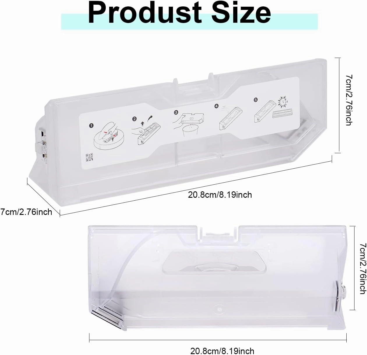 Dust Bin Box Compatible with Roborock Q Revo Robot Vacuum Cleaner/Roborock P10 Vacuum Cleaner - Waste Collection Dustbin Box Replacement Accessories Spare Parts