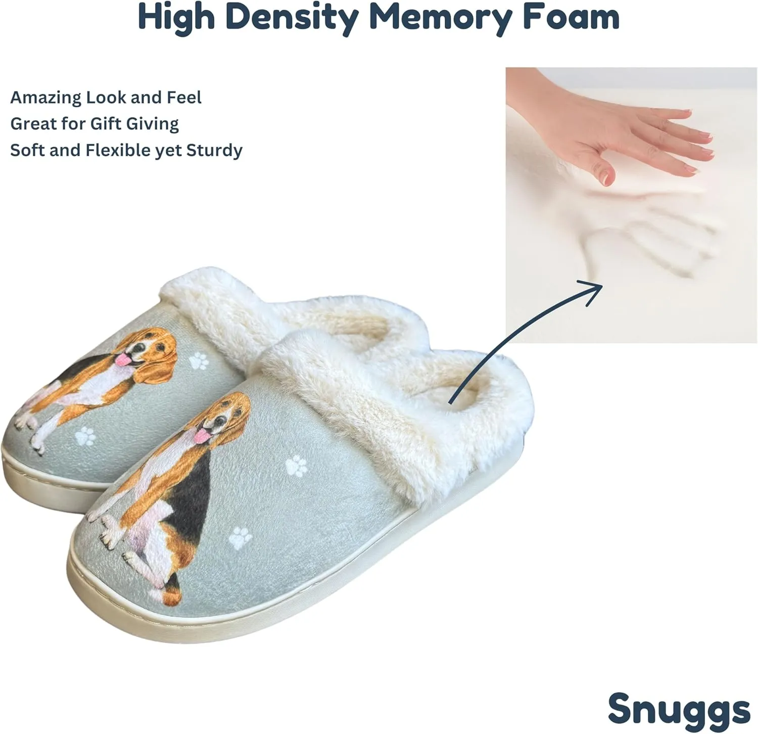 E&S Pets Snugg Slippers for Pet Lovers - Memory Foam House Slippers for Women - Plush Faux Fur Lining - Non-Slip Sole - 32 Dog and Cat Breeds