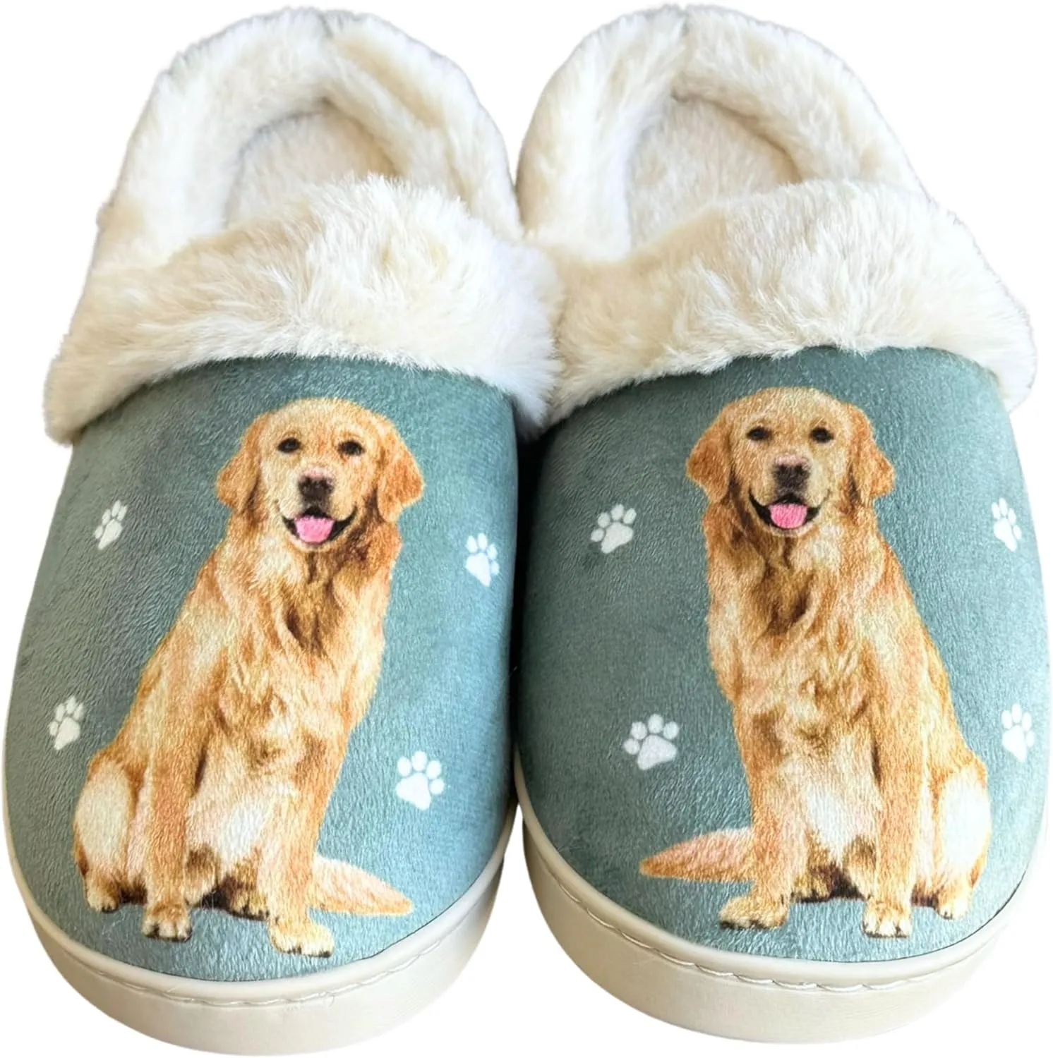 E&S Pets Snugg Slippers for Pet Lovers - Memory Foam House Slippers for Women - Plush Faux Fur Lining - Non-Slip Sole - 32 Dog and Cat Breeds