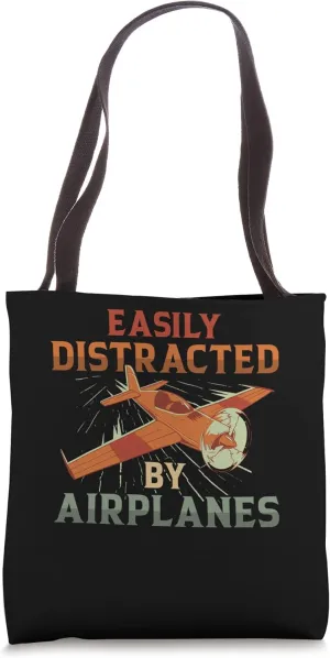 Easily Distracts By Airplanes Tote Bag