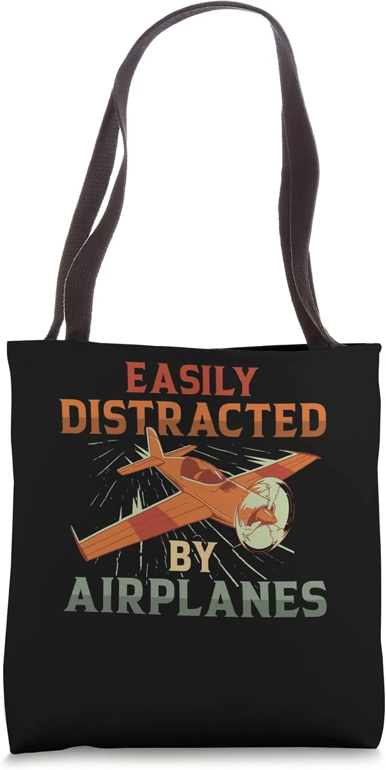Easily Distracts By Airplanes Tote Bag