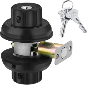 EASlLOK Deadbolt Twist-to-Lock Front Door Lock Keyless Heavy Duty Single Cylinder Deadbolt (Zinc Alloy, Black, 1 Pack)