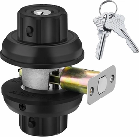 EASlLOK Deadbolt Twist-to-Lock Front Door Lock Keyless Heavy Duty Single Cylinder Deadbolt (Zinc Alloy, Black, 1 Pack)