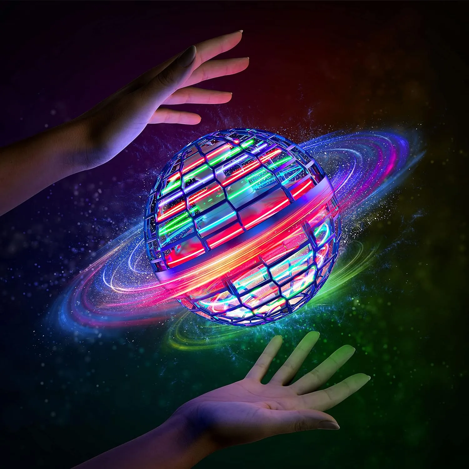 Easter Basket Essentials for Kids, Flying Orb Ball for Teens 6-12  Years Old, Upgrade Motion Sensor Hover Boomerang Ball, Lighting Flying Magic Spinner, Cool Drone Toys for Girls Boys Teens Adults