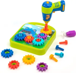 Educational Insights Design & Drill Gears Workshop - Construction Toys & Toddler Tools, Kids Tool Set with Real Electric Drill Toy, Take Apart STEM Set, Building Kits and Gifts for Ages 3 