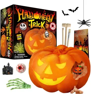 Eggbox Halloween Spooky Pumpkin Dig Kit - Excavate 12 Halloween Toys - Halloween Party Favor Toy for Kids - Halloween Crafts,Educational Science Gift for Trick-or-Treat Fun for Boys & Girls